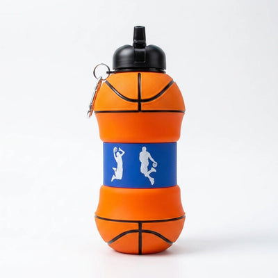 Waterfles Met Sportthema - Opvouwbaar Voetbaldesign met Karabijnhaak