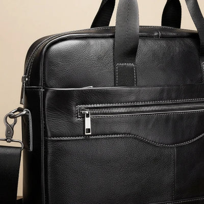 Documenttas - Elegante Leren Uitvoering Voor Laptop Tot 15 Inch