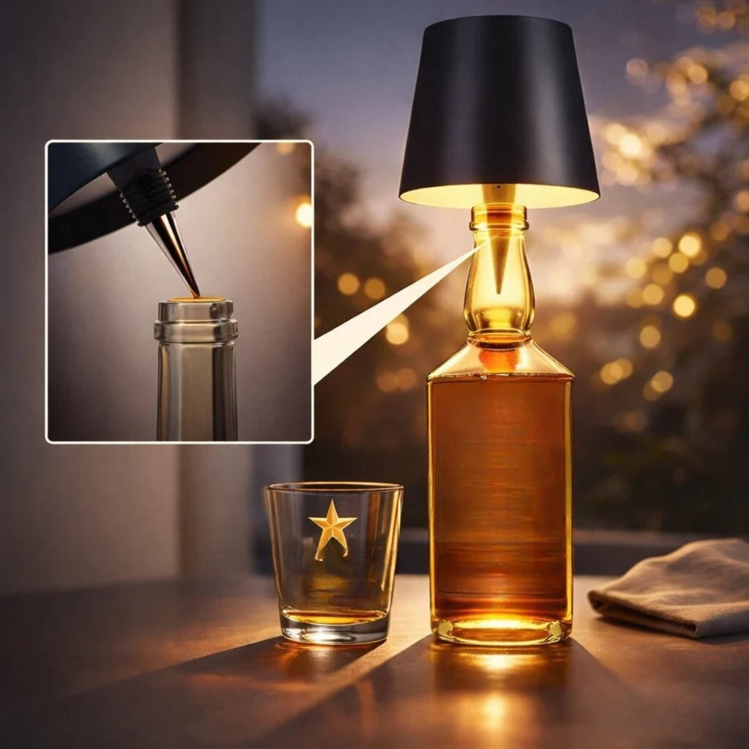 Bordlampe - Trådløs flaske lampe med stemningsbelysning - GlowBottle