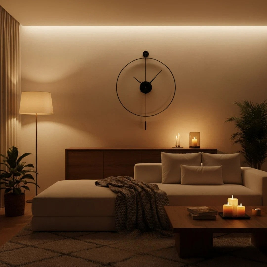 Large Silent Wall Clock with Pendulum - Chronelle