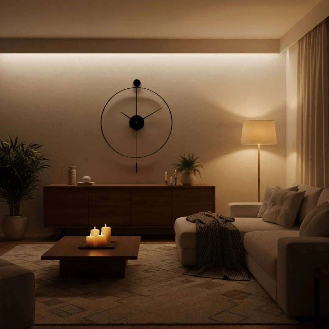 Large Silent Wall Clock with Pendulum - Chronelle