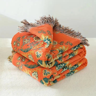 Omkeerbare Deken - Vintage Bloemenpatroon Met Rustieke Uitstraling