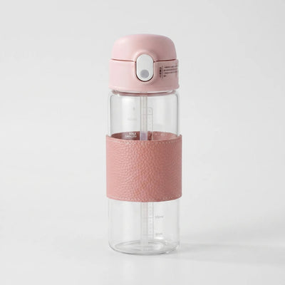 Waterfles - Transparant Model met Rietje en Drukknop