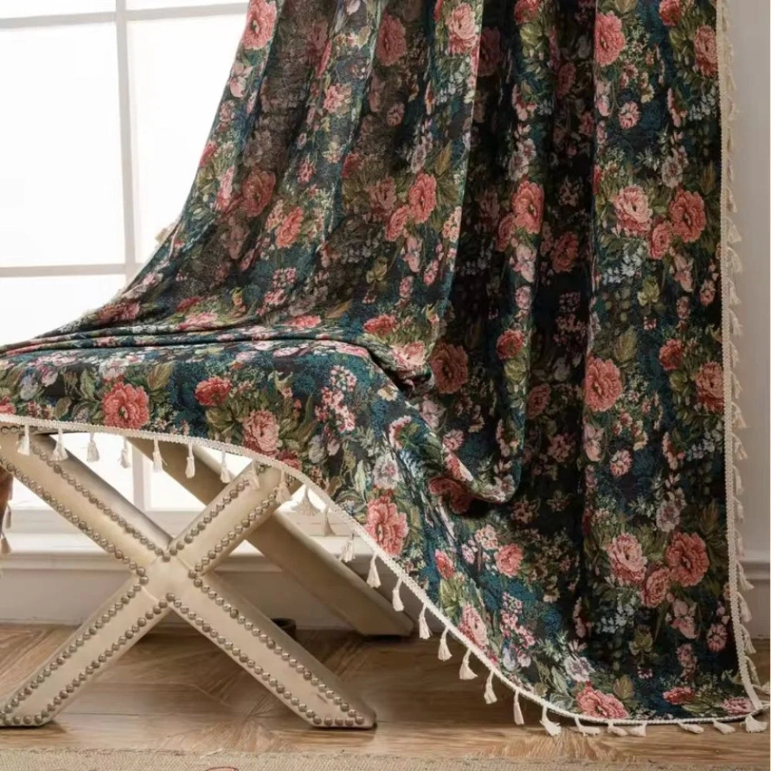 Gordijnen - Franse Vintage Bloemen Tapisserie