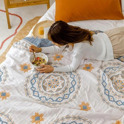 Katoenen Deken - Bohemian Mandala Met Decoratieve Uitstraling