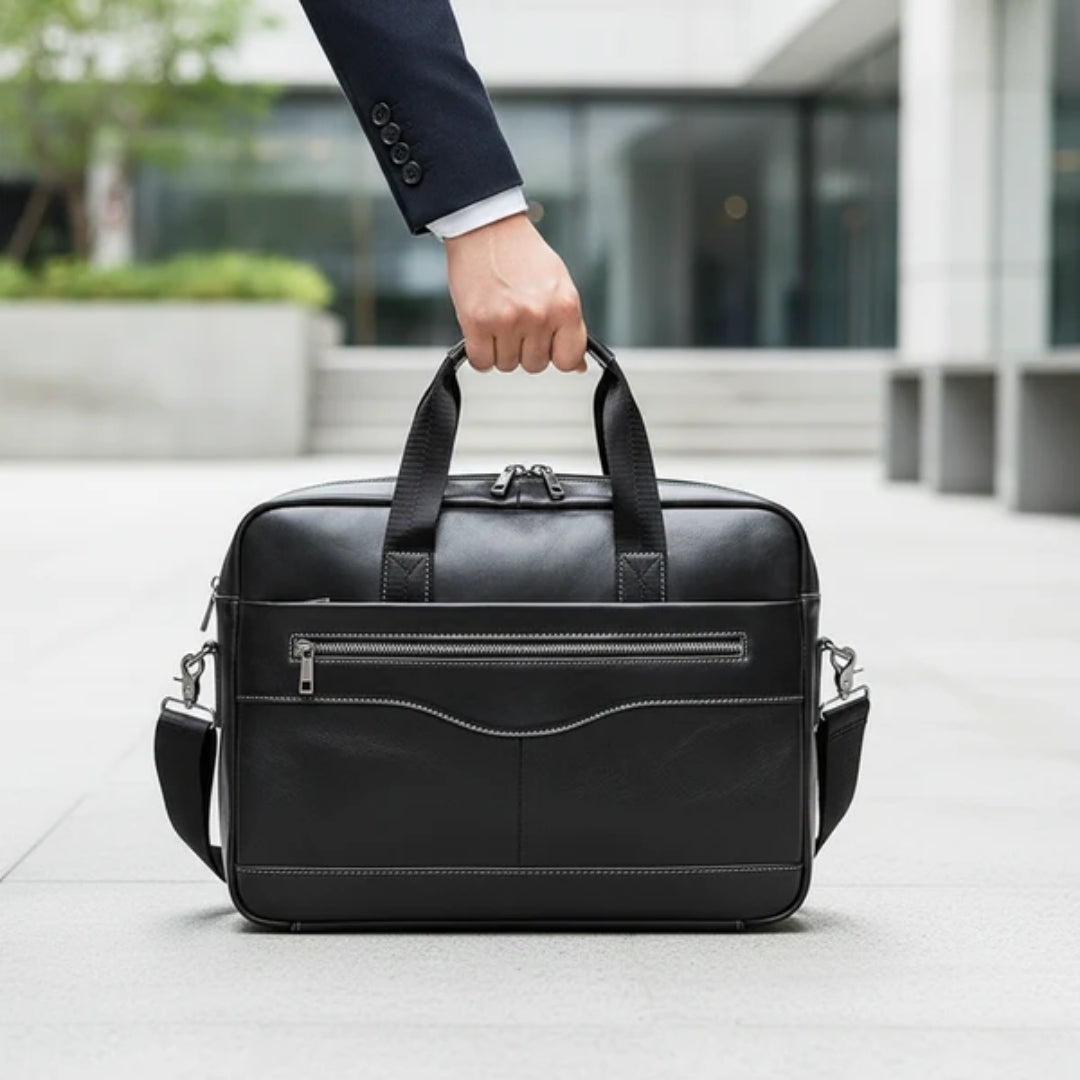Documenttas - Elegante Leren Uitvoering Voor Laptop Tot 15 Inch