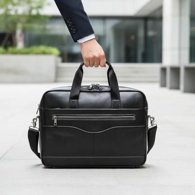 Documenttas - Elegante Leren Uitvoering Voor Laptop Tot 15 Inch
