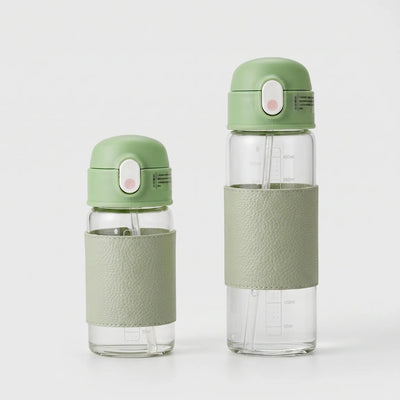 Waterfles - Transparant Model met Rietje en Drukknop