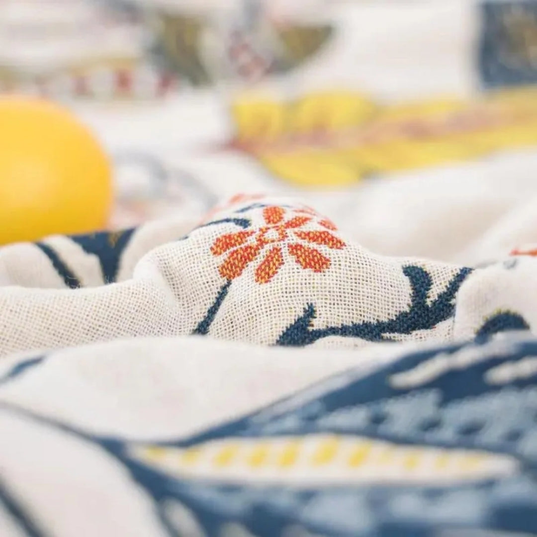 Omkeerbare Deken Met Bloemendesign & Jacquard-Structuur