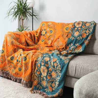 Omkeerbare Deken - Vintage Bloemenpatroon Met Rustieke Uitstraling