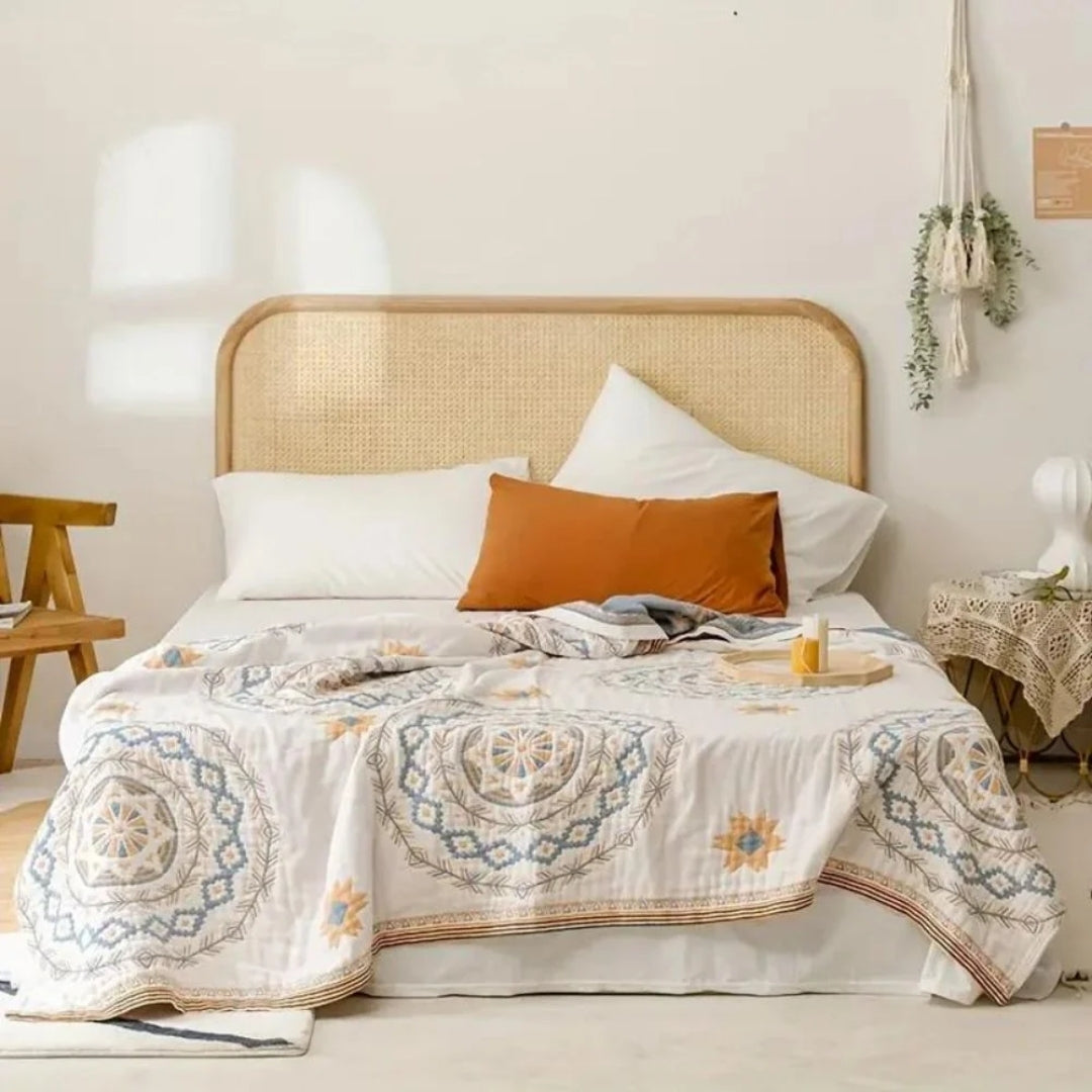 Katoenen Deken - Bohemian Mandala Met Decoratieve Uitstraling