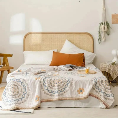 Katoenen Deken - Bohemian Mandala Met Decoratieve Uitstraling