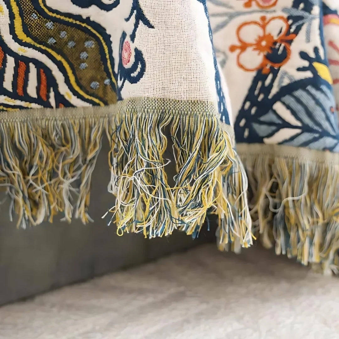Omkeerbare Deken Met Bloemendesign & Jacquard-Structuur