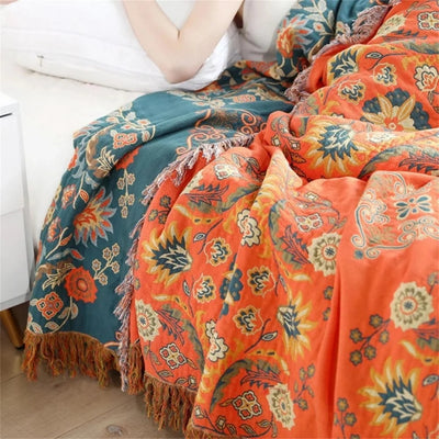 Omkeerbare Deken - Vintage Bloemenpatroon Met Rustieke Uitstraling