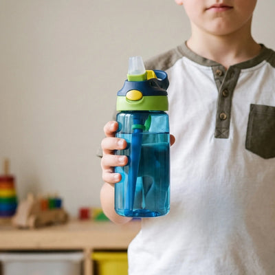 Drinkfles Voor Kinderen met Rietje en Drukknop