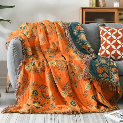 Omkeerbare Deken - Vintage Bloemenpatroon Met Rustieke Uitstraling
