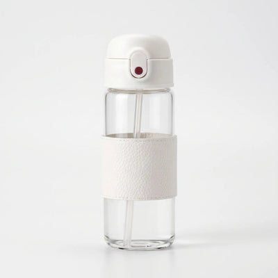 Waterfles - Transparant Model met Rietje en Drukknop
