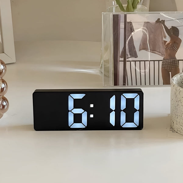 Alarm Clock - Digital LED Mirror Display with Snooze