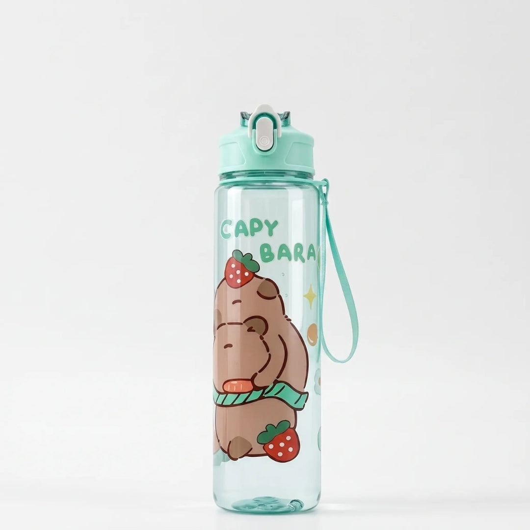 Capybara Waterfles met Rietje en Veiligheidssluiting - 800ml