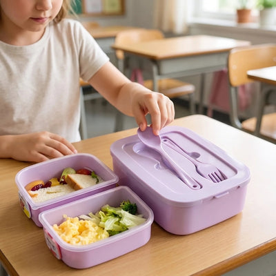 Meerlaagse Lunchbox - Stapelbaar Ontwerp met Aparte Vakken