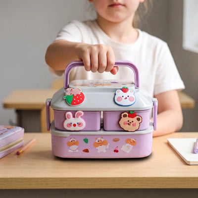 Meerlaagse Lunchbox - Stapelbaar Ontwerp met Aparte Vakken