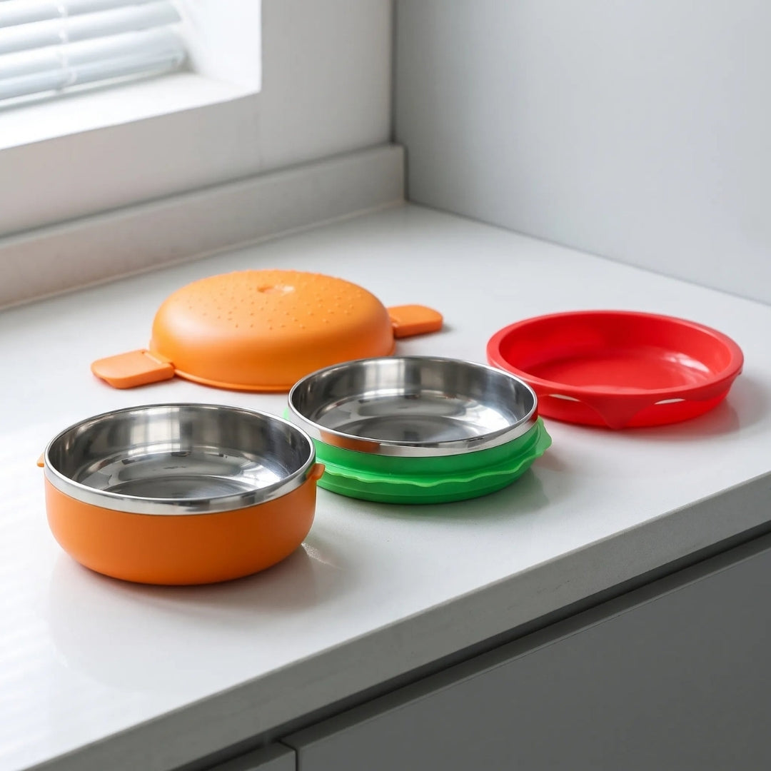 Lunchbox - Hamburgerdesign met Stapelbare Vakken