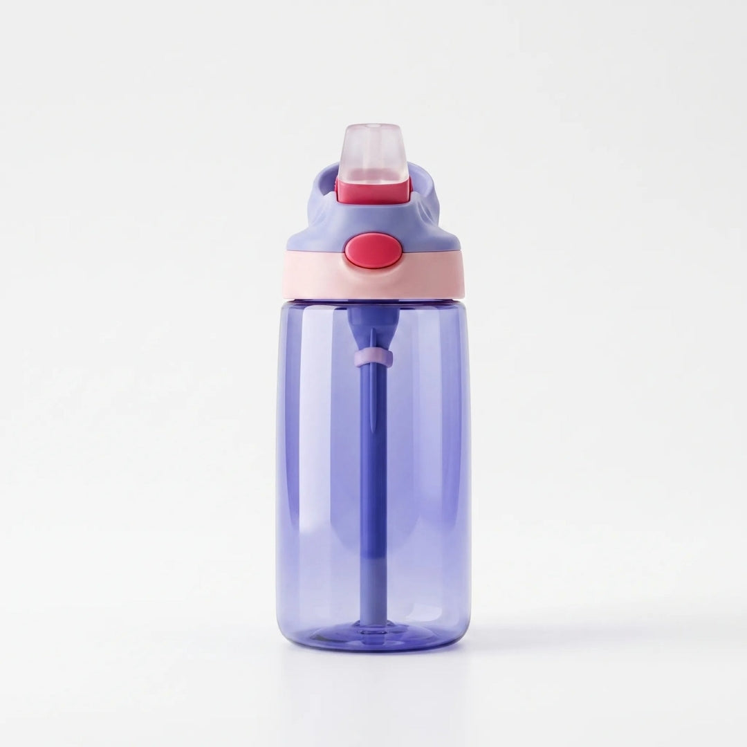 Drinkfles Voor Kinderen met Rietje en Drukknop