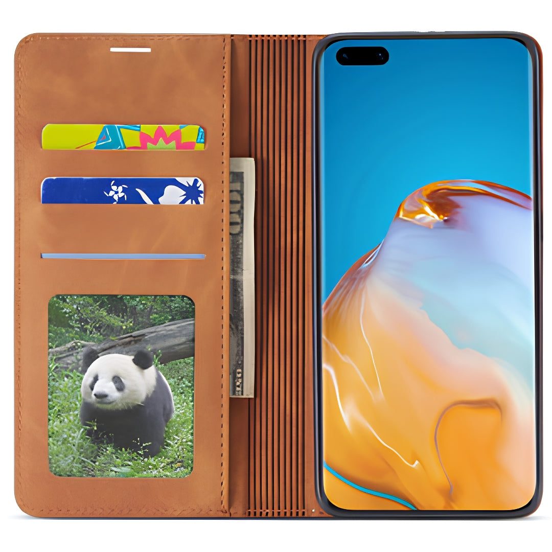 Samsung Hoesje - Luxe Leren Wallet Case Met Magneetsluiting