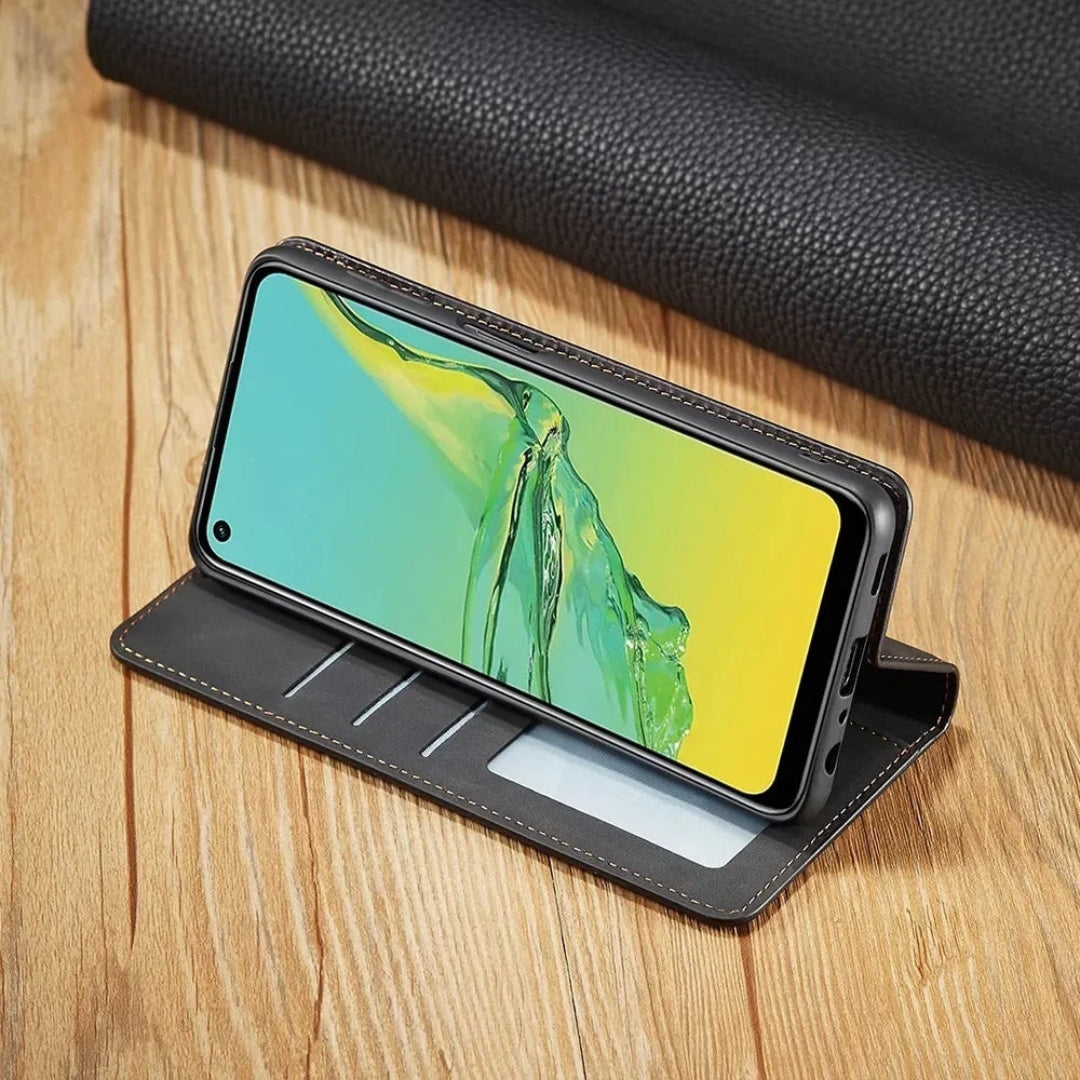 Samsung Hoesje - Luxe Leren Wallet Case Met Magneetsluiting