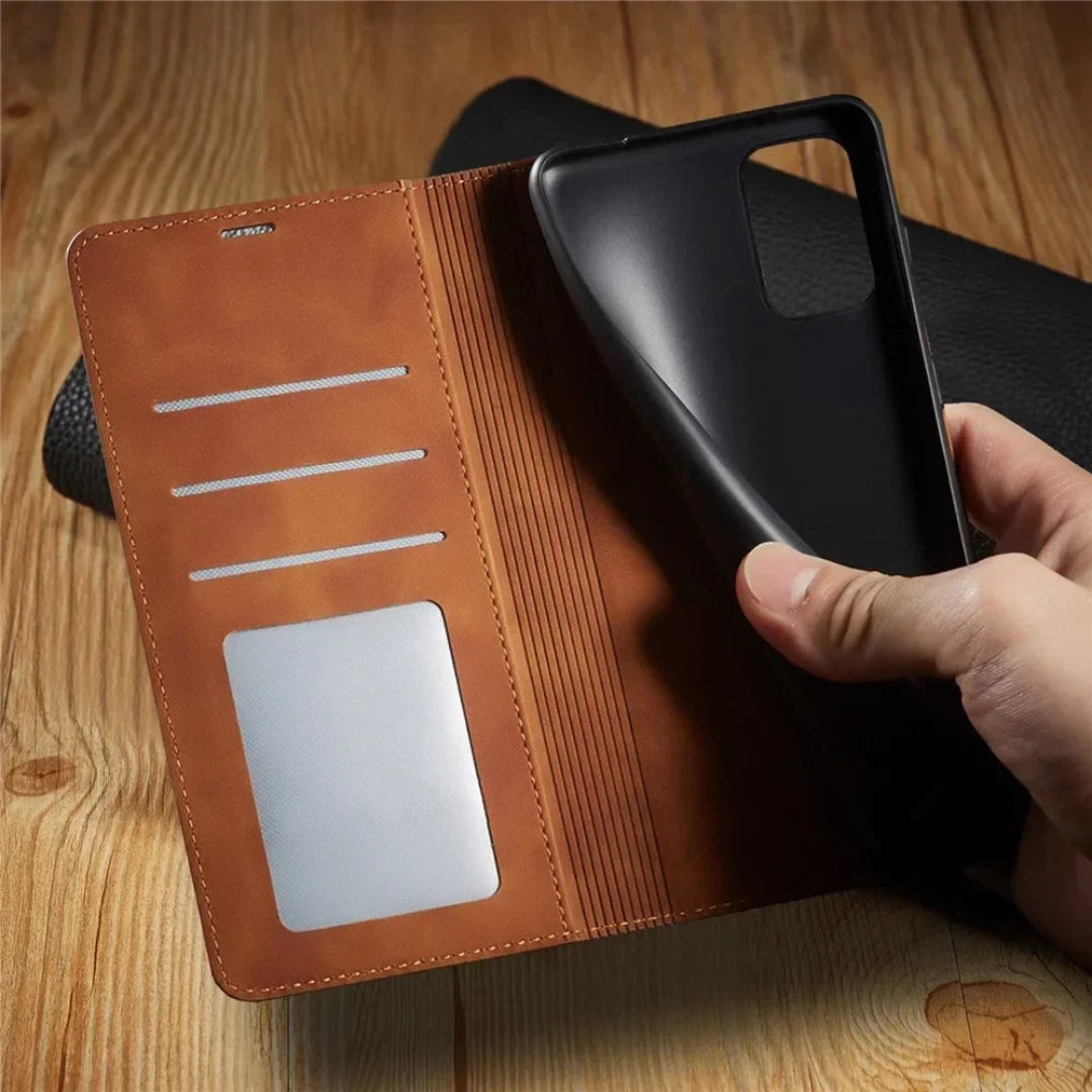 Samsung Hoesje - Luxe Leren Wallet Case Met Magneetsluiting