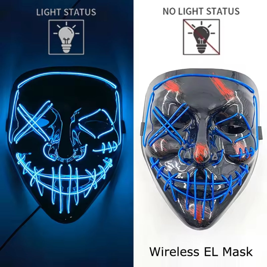 Halloween Masker - Lichtgevend Neon Horror Design met Meerdere Lichtstanden