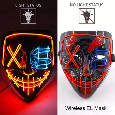 Halloween Masker - Lichtgevend Neon Horror Design met Meerdere Lichtstanden