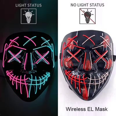 Halloween Masker - Lichtgevend Neon Horror Design met Meerdere Lichtstanden