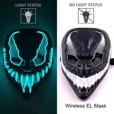 Halloween Masker - Lichtgevend Neon Horror Design met Meerdere Lichtstanden