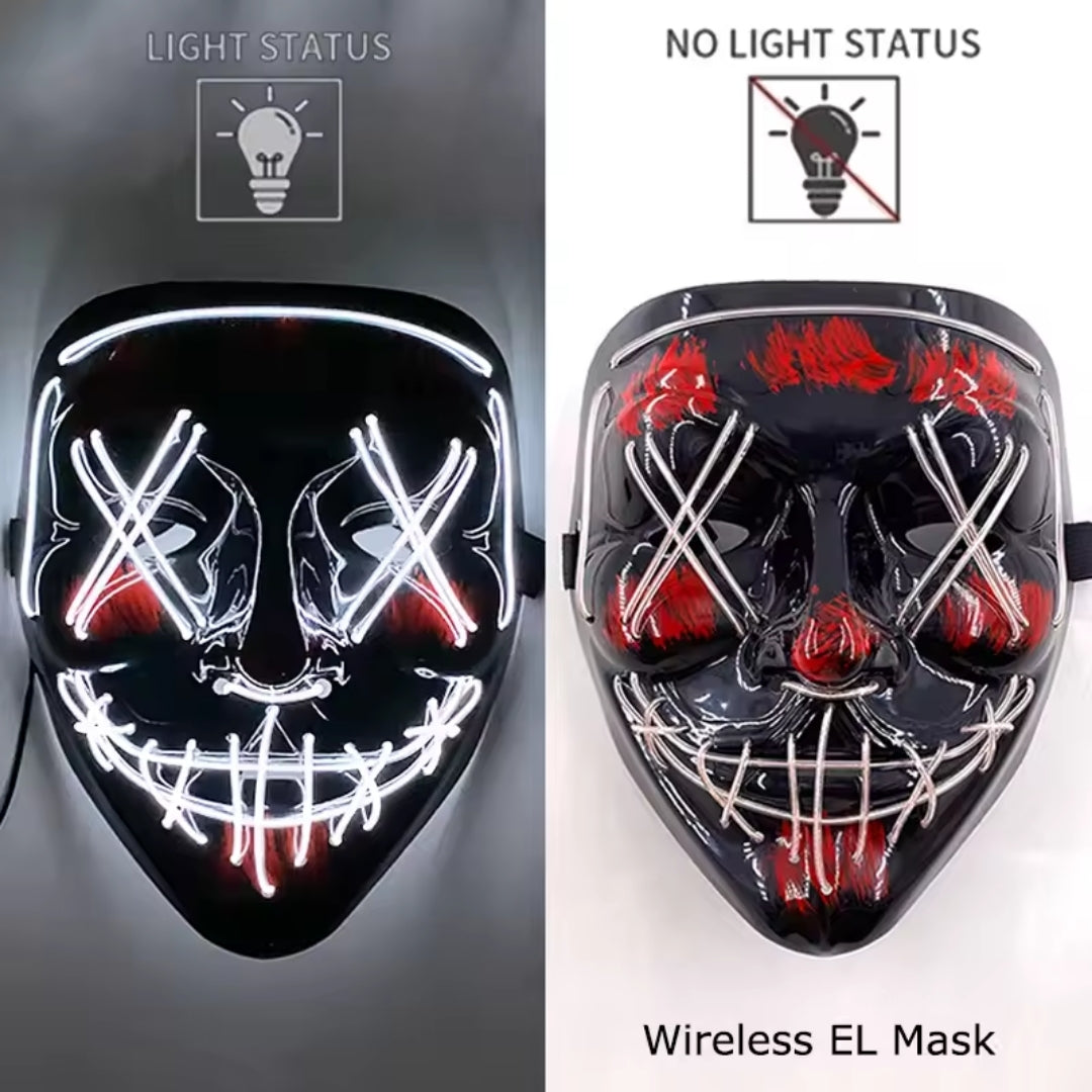 Halloween Masker - Lichtgevend Neon Horror Design met Meerdere Lichtstanden