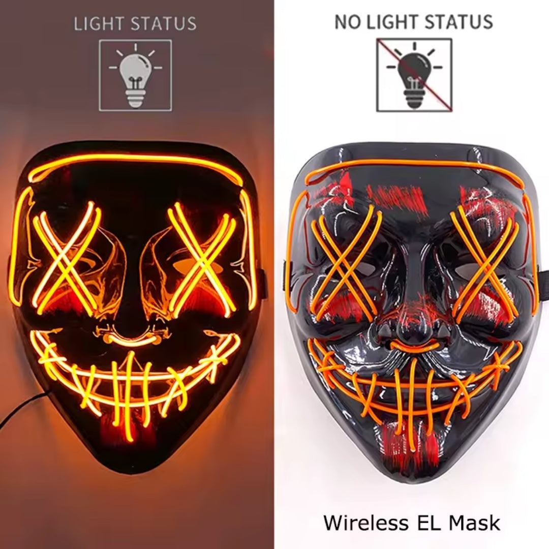 Halloween Masker - Lichtgevend Neon Horror Design met Meerdere Lichtstanden