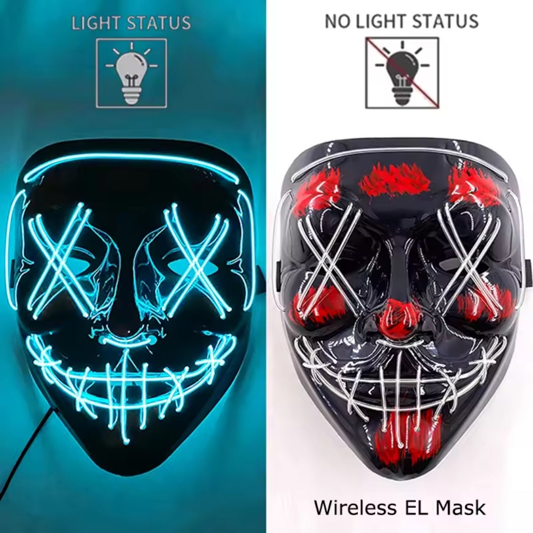 Halloween Masker - Lichtgevend Neon Horror Design met Meerdere Lichtstanden