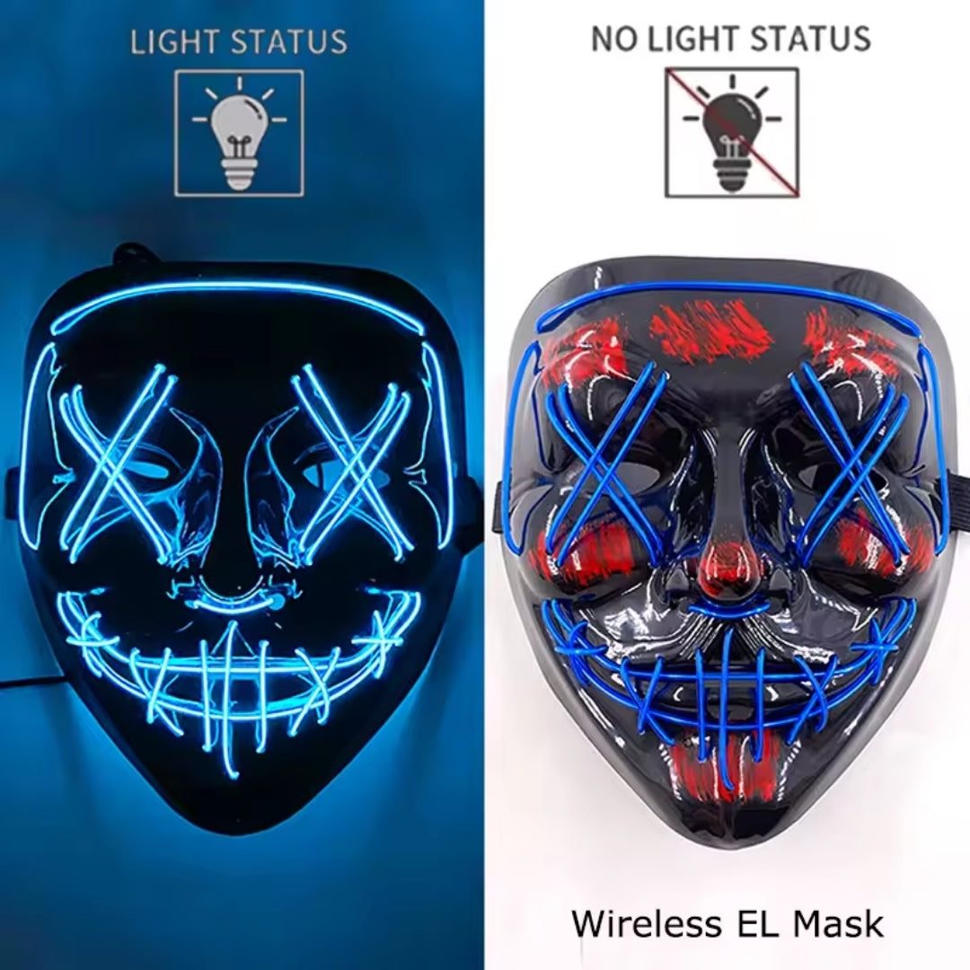 Halloween Masker - Lichtgevend Neon Horror Design met Meerdere Lichtstanden