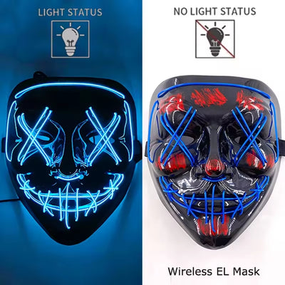 Halloween Masker - Lichtgevend Neon Horror Design met Meerdere Lichtstanden