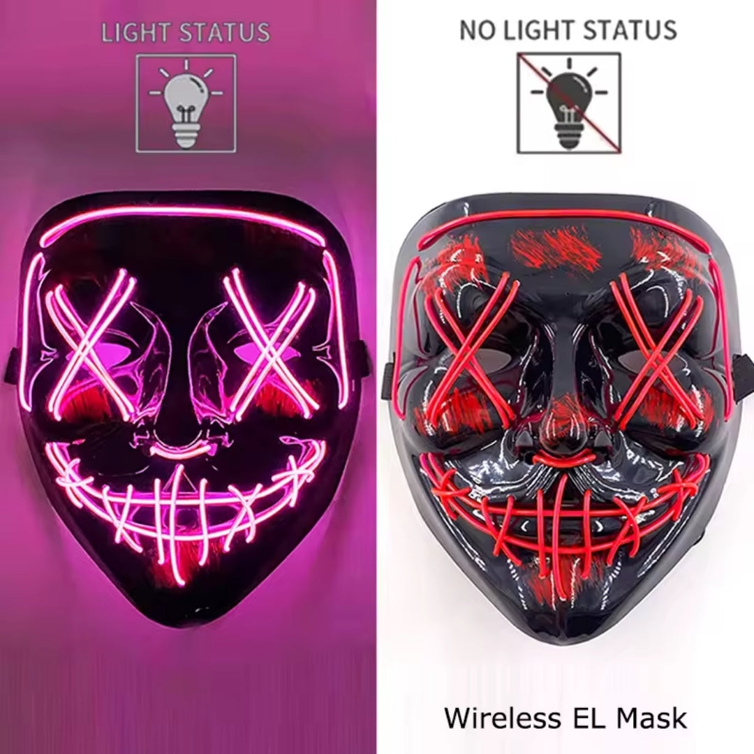 Halloween Masker - Lichtgevend Neon Horror Design met Meerdere Lichtstanden