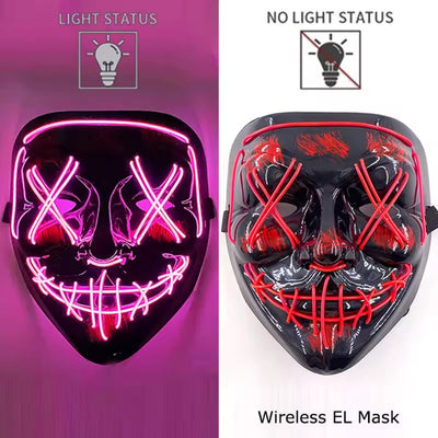 Halloween Masker - Lichtgevend Neon Horror Design met Meerdere Lichtstanden