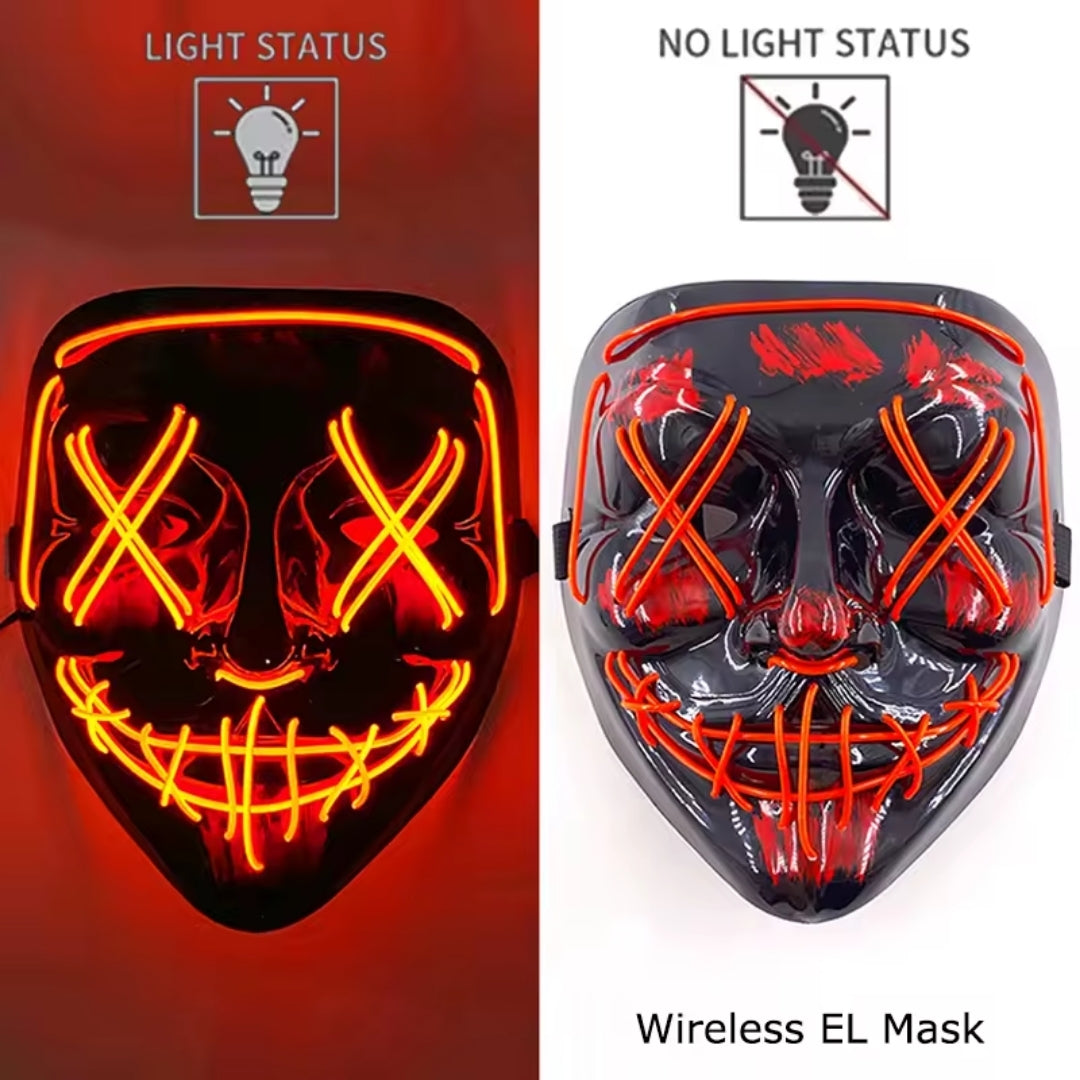 Halloween Masker - Lichtgevend Neon Horror Design met Meerdere Lichtstanden