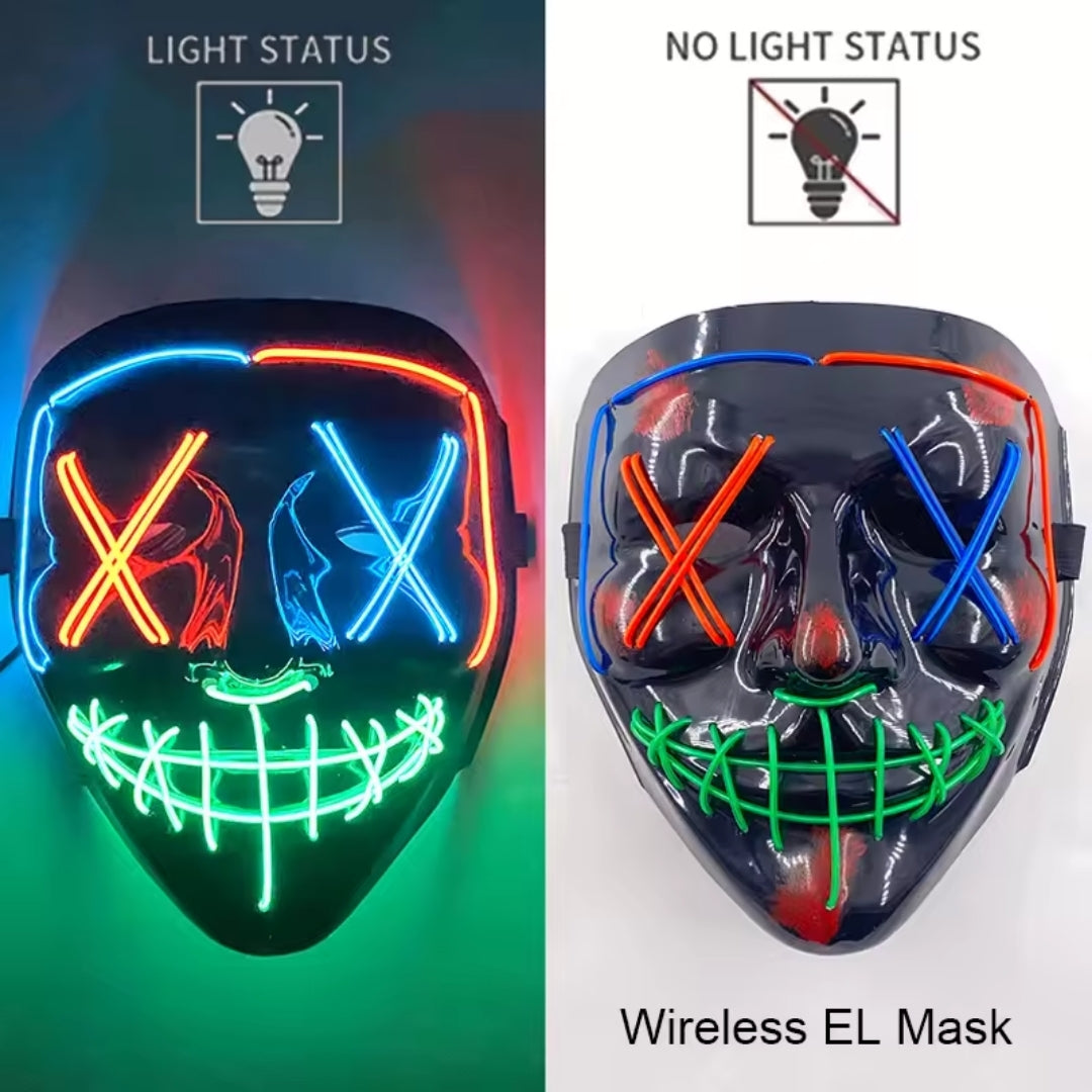 Halloween Masker - Lichtgevend Neon Horror Design met Meerdere Lichtstanden