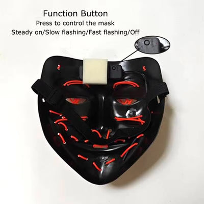 Halloween Masker - Lichtgevend Neon Horror Design met Meerdere Lichtstanden