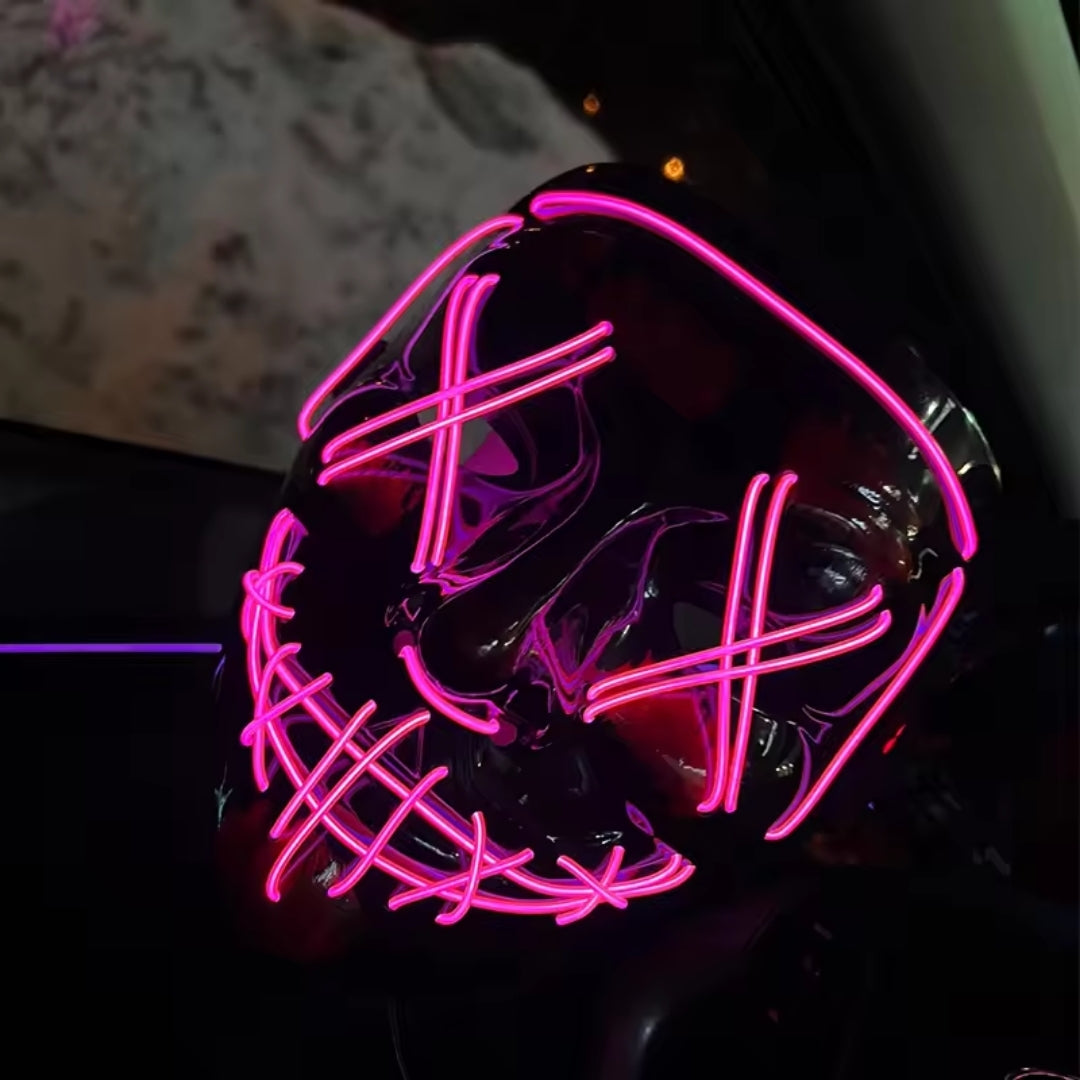 Halloween Masker - Lichtgevend Neon Horror Design met Meerdere Lichtstanden