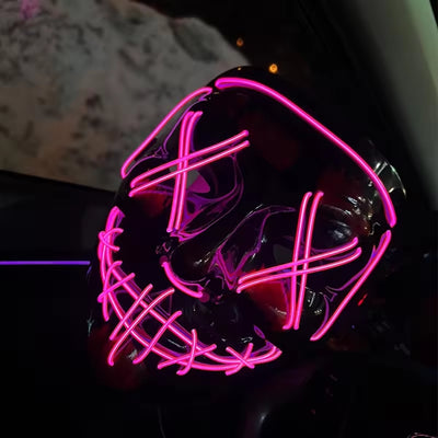 Halloween Masker - Lichtgevend Neon Horror Design met Meerdere Lichtstanden