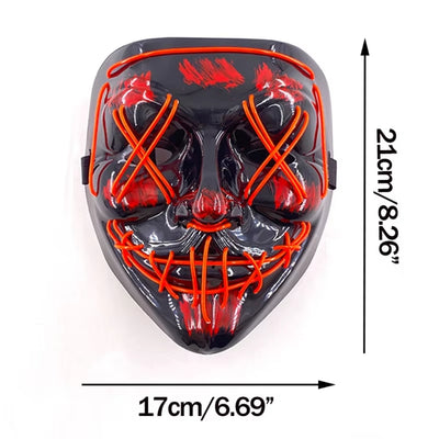 Halloween Masker - Lichtgevend Neon Horror Design met Meerdere Lichtstanden