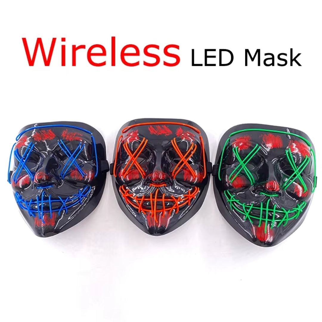 Halloween Masker - Lichtgevend Neon Horror Design met Meerdere Lichtstanden