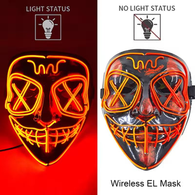 Halloween Masker - Lichtgevend Neon Horror Design met Meerdere Lichtstanden