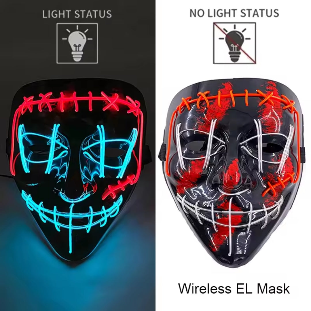 Halloween Masker - Lichtgevend Neon Horror Design met Meerdere Lichtstanden